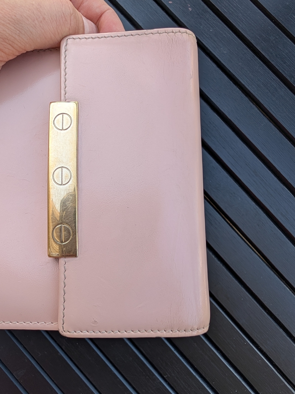 Vintage Cartier Wallet Eternity Rose Pink Leather Trifold Gold Hardware - Picture 15 of 16